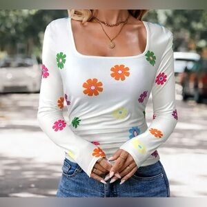 Floral Print Long Sleeve Top
